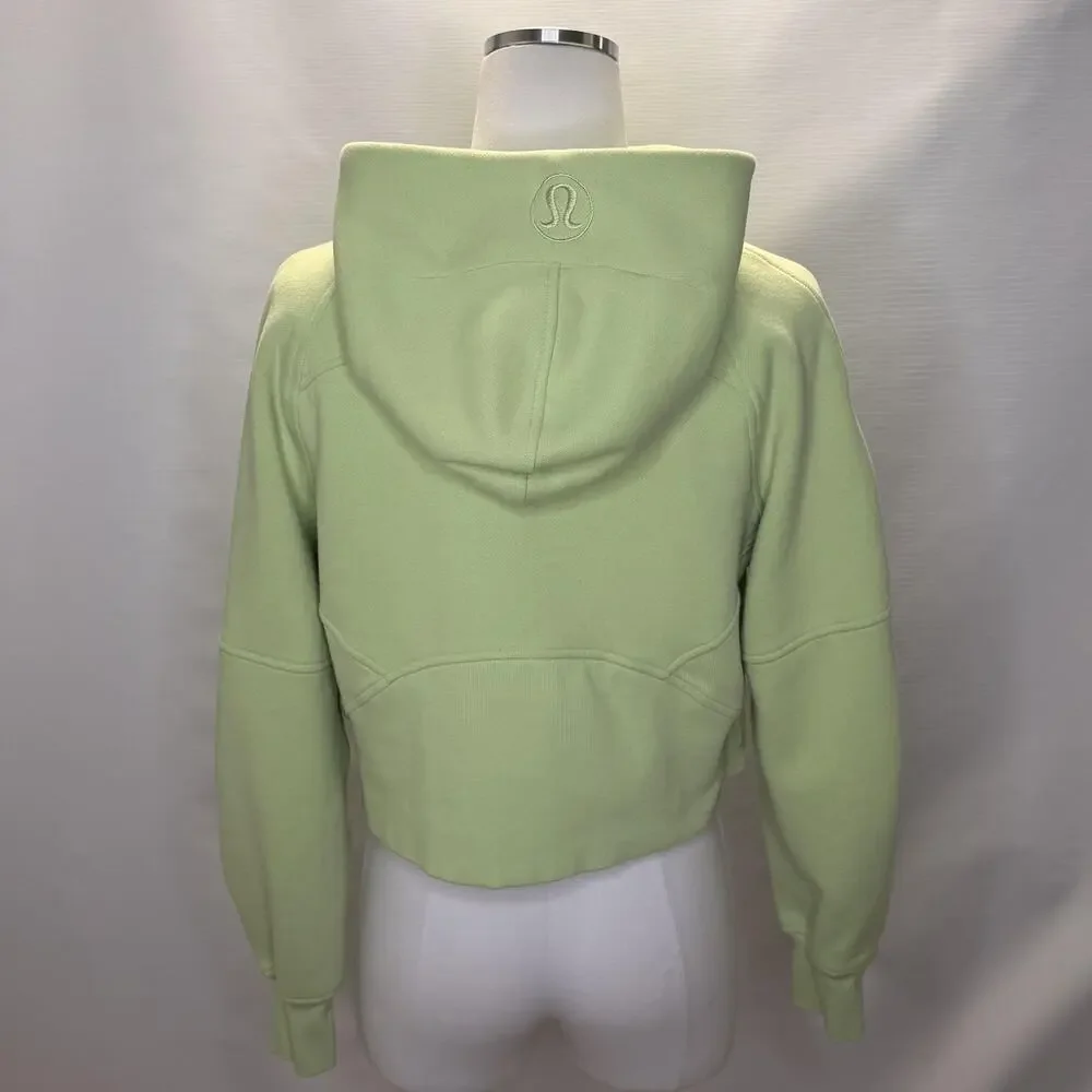 Lululemon Scuba Hoodie Womens XS/S Green 1/2 Zip Fleece Cropped Thumbholes